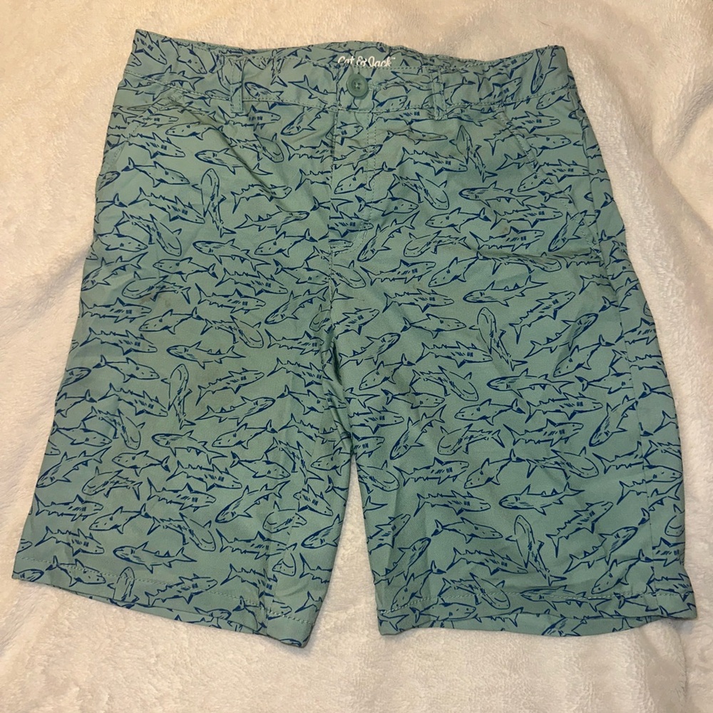 Cat & Jack Aqua Shark Patterned Shorts